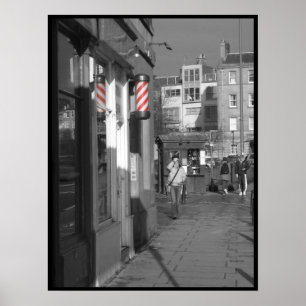 Póster Rojo de polo de barbero