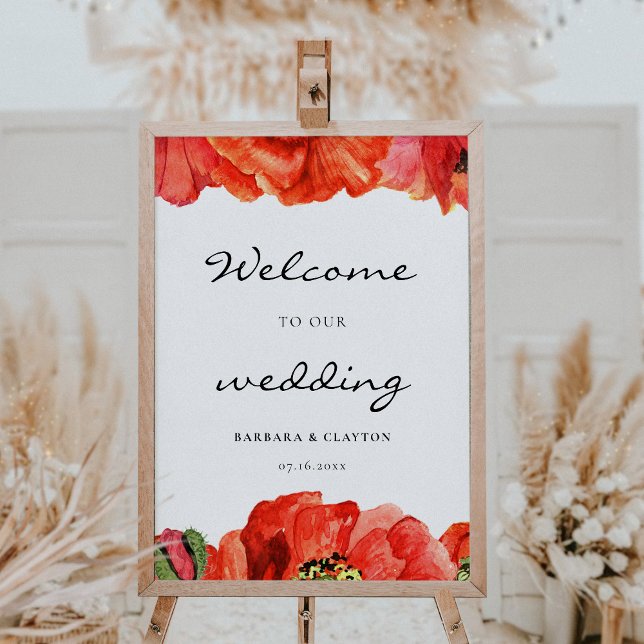 Póster Rojo espías acuarela símbolo de boda personalizado (Subido por el creador)