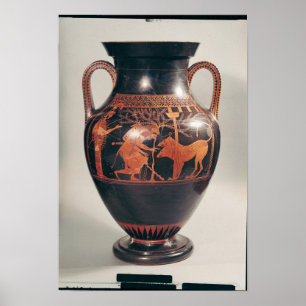 Póster Rojo-figura amphora del ático del vientre