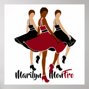 Póster rojo Marilyn MonFRO AFRoCA Afro África Mujer negra