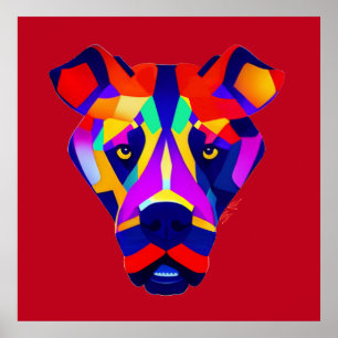Póster rojo mate de Alexander's Dog