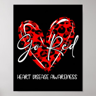 Póster Rojo Para Mujeres Conciencia Sobre Enfermedades Ca