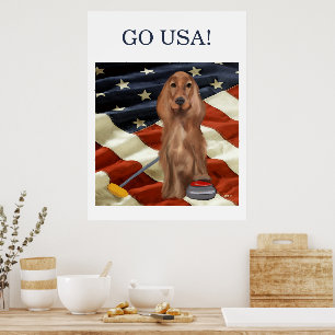 PÓSTER ROJO SETTER CURLING 