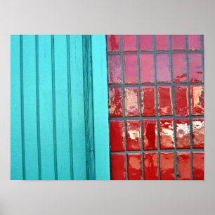 Póster Rojo turquesa