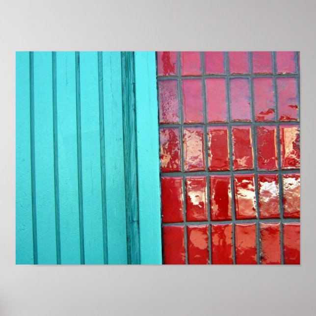 Póster Rojo turquesa (Frente)