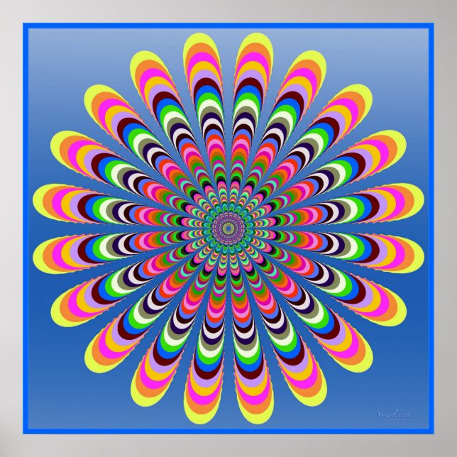 Póster Rojo verde azul brillante amarillo (Frente)