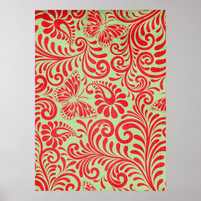 Póster Rojo vintage (Frente)