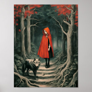 Póster Rojo y Lobo