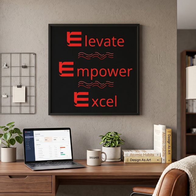 Póster Rojo y Negro Elevar Empoderar Excel Motivación (Subido por el creador)