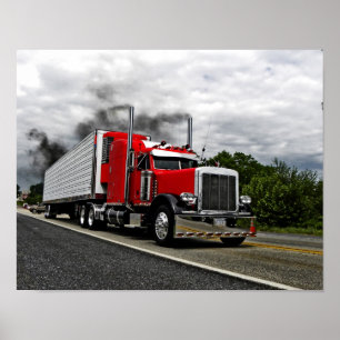 Póster Rojo y poster de Rollin Peterbilt