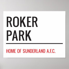 Póster Roker Park Stadium Street Sign