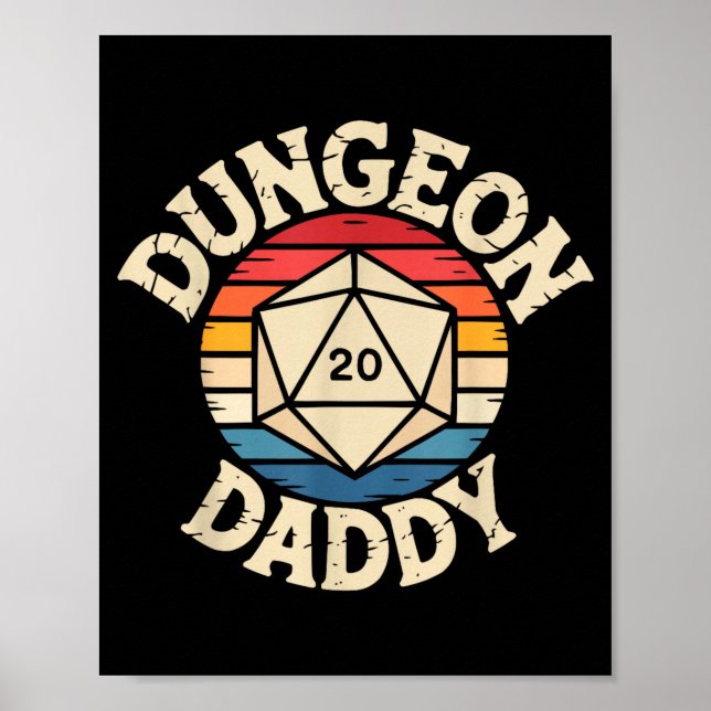 Póster Role Playing Gamer Dad Rpg Master Tabletop Funny R (Frente)