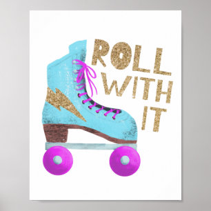 Póster ROLL   Cita sobre tipografía de patinaje sobre rue