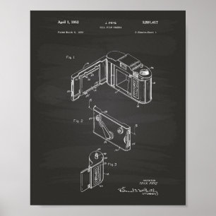 Póster Roll Film Camera 1952 Patent Art - Chalkboard