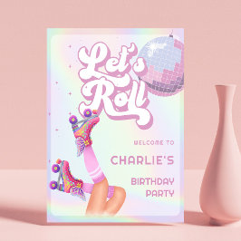 Póster Roll patinaje sobre patinaje infantil Rótulo Fiest