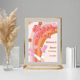 Póster Roll Retro Groovy Pieza de cumpleaños