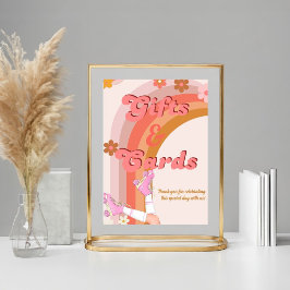 Póster Roll Retro Groovy Regalos de patinaje y señas