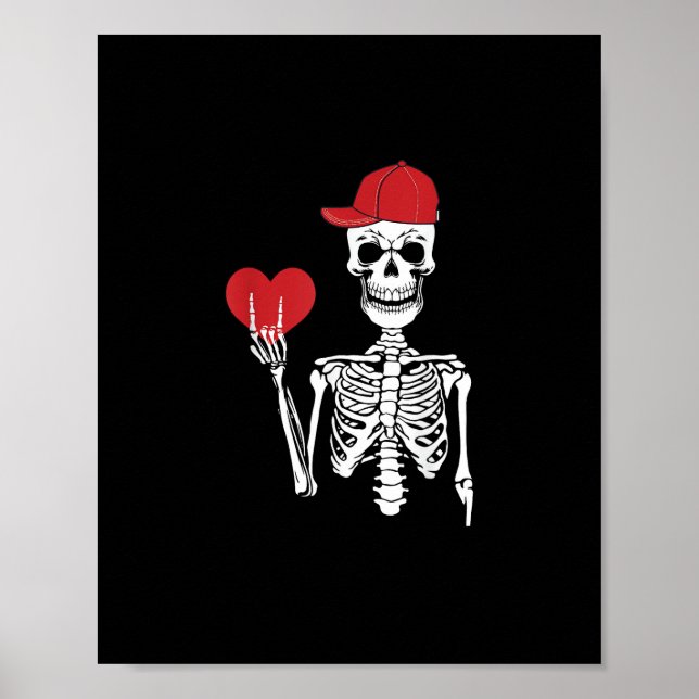 Póster Roll Skeleton Manos Día de San Valentín Skull (Frente)