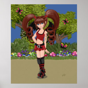 Póster Roller Derby Anime Fairy Skin