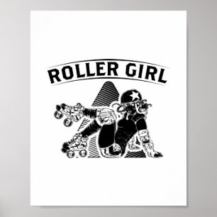 Póster Roller Derby Chica   Ideas de regalo de patinaje e