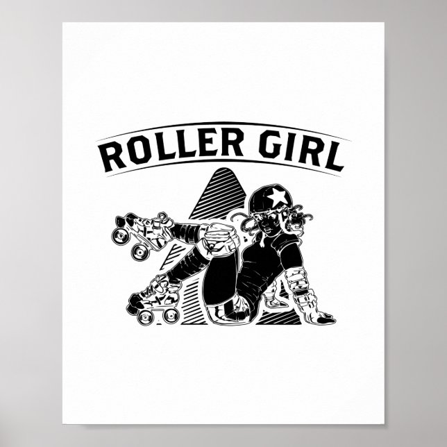 Póster Roller Derby Chica | Ideas de regalo de patinaje e (Frente)