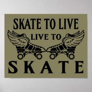 Póster Roller Derby, Skate to Live, Live to Skate