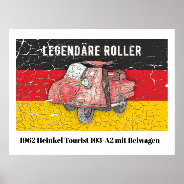 Póster Roller Deutschland 1962 Heinkel 103-A2 Beiwagen (Frente)