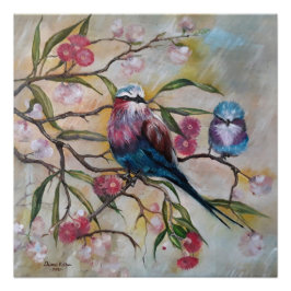 Póster Roller lilac torta con bebé