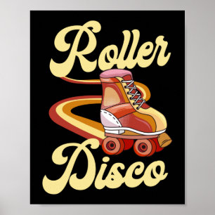 Póster Roller Roller Skating Disco Retro De Los Años 1970