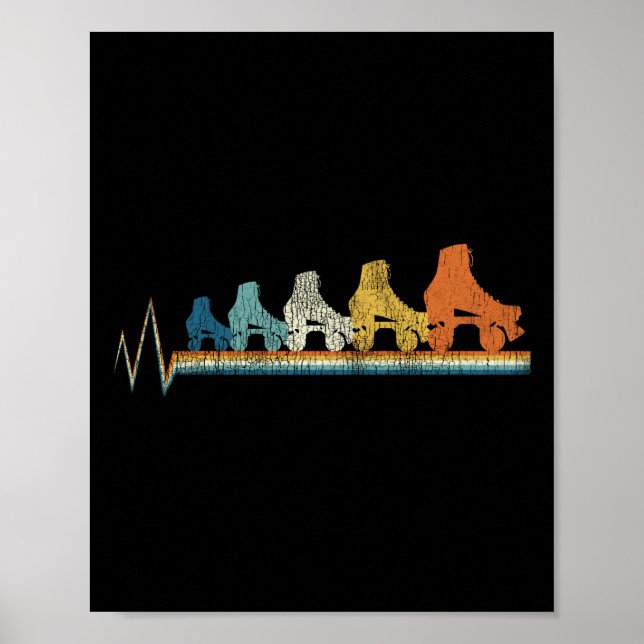 Póster Roller Skate Retro Roller Skate 1970 Retro (Frente)