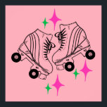 Póster Roller Skates Derby Skating Pink<br><div class="desc">Minimalist White Roller Skates Drawing. Two quads roller skate illustration in white. Simple aesthetic roller skating,  roller skates modern illustration. White and pink roller skates illustration design,  gift for a roller skater. Roller skates,  quads skates pink aesthetic. Roller skates,  roller skating goodie bag gifts.</div>
