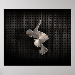 Póster Rollerblading; Negro fresco