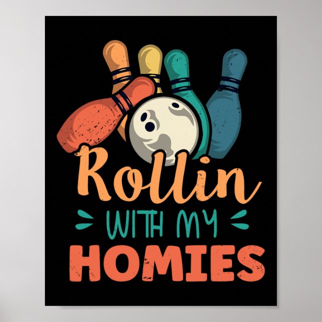 Póster Rollin Con Mi Homosexual Boliche Retro 2 (Frente)