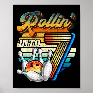 Póster Rollin en 7 Bowling Birthday Party 7º cumpleaños