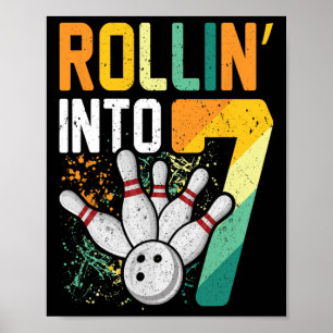 Póster Rollin en 7 Fiesta de Cumpleaños Retro 7 Bir