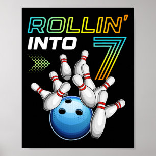Póster Rollin en 7 Fiesta de Cumpleaños Retro 7 Bir