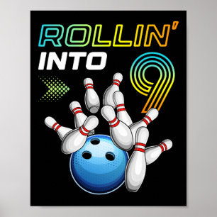 Póster Rollin en 9 Fiesta de Cumpleaños de la Bola Retro 