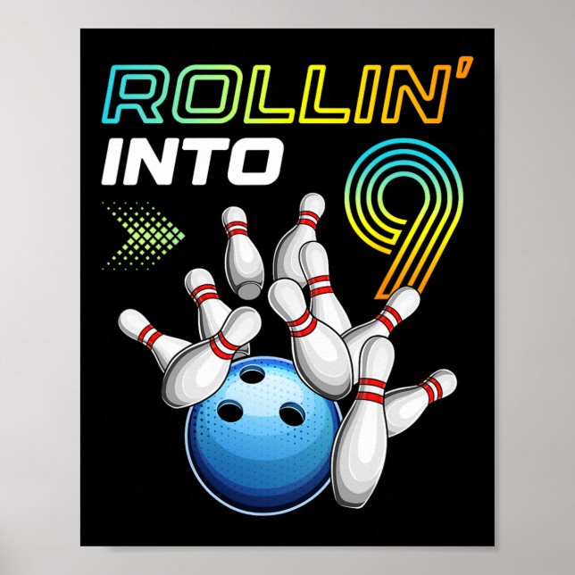 Póster Rollin en 9 Fiesta de Cumpleaños de la Bola Retro  (Frente)