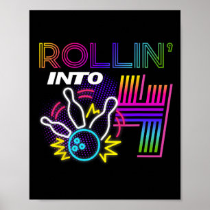 Póster Rollin en Fiesta de bolos de Cumpleaños de 4 años