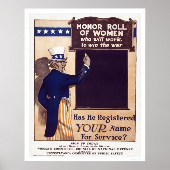 Póster Rollo de honor de la mujer (Frente)