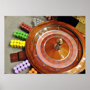 Póster rollo de la ruleta del casino rotar el juego