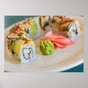 Póster Rollo de sushi de la anguila del aguacate