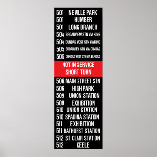 Póster Rollo de tranvía de Toronto CLRV/ALRV