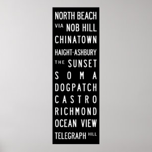 Póster Rollo del autobús de San Francisco