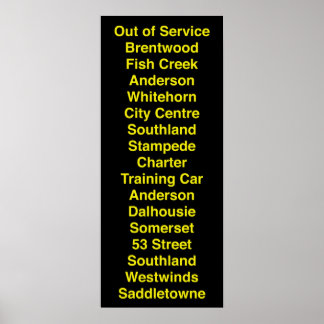 Póster Rollsign de Calgary CTrain