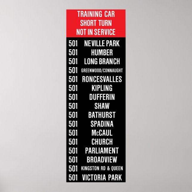 Póster Rollsign de Queen Streetcar 501 (Frente)