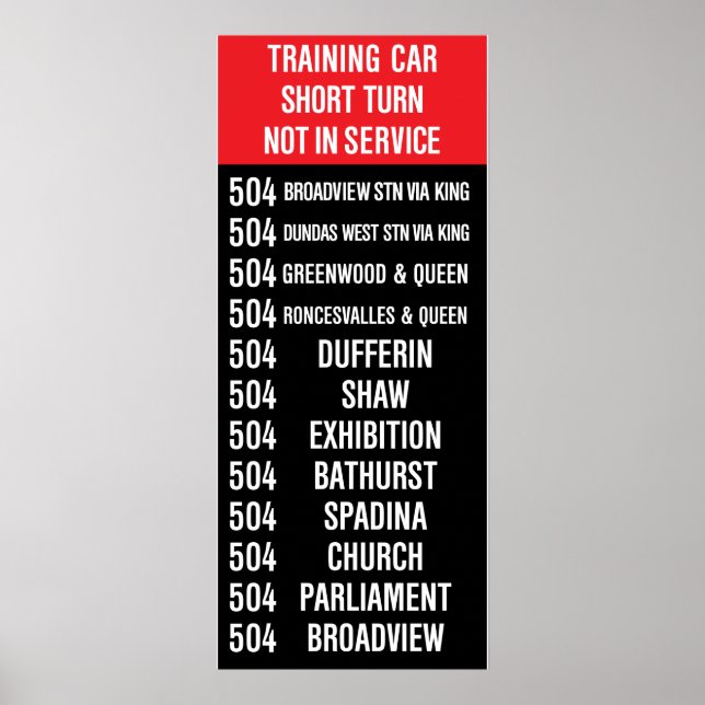 Póster Rollsign de réplica de 504 KING (CLRV) (Frente)