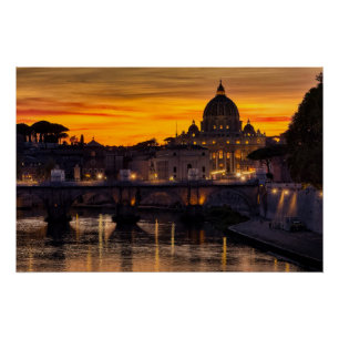 Póster Roma al atardecer