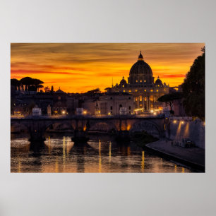 Póster Roma al atardecer
