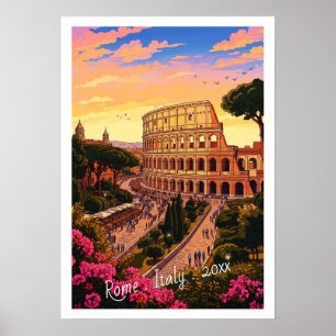 Póster Roma Antiguo Coliseo Italia Viaje